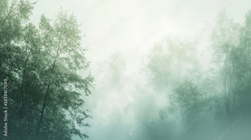 Misty forest canopy shrouded in ethereal light. Misty forest canopy shrouded in ethereal light.