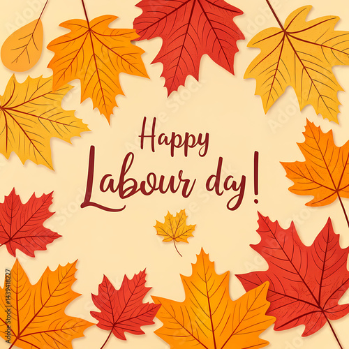 Happy Labour Day: Autumn Leaves Design