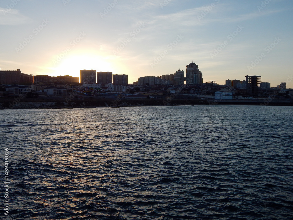 Fototapeta premium City view from the sea.