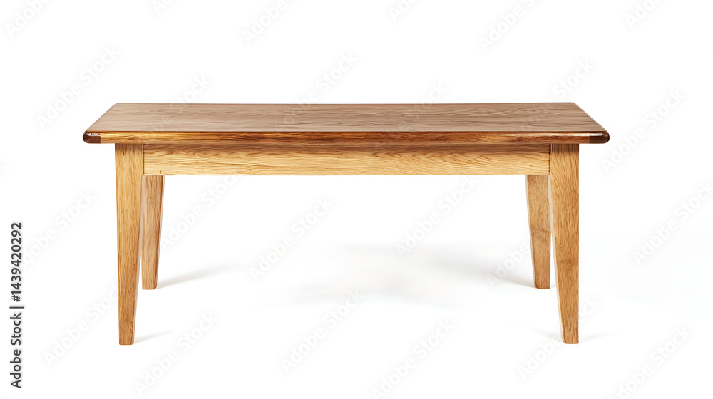 A wooden table with a brown top and legs A wooden table with a brown top and legs