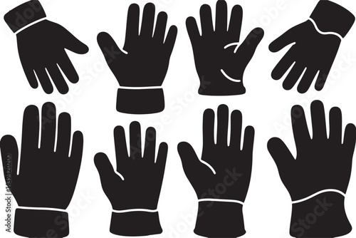 Hand Protection Gloves vector Silhouettes