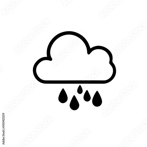 Clouds with Rains Icon for Web, App, Mobile Projects and Weather Theme