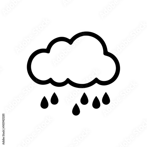 Clouds with Rains Icon for Weather & Nature Designs