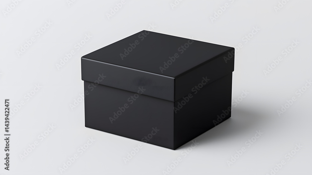 Packaging Black Box 3d Mockup isolated on white background