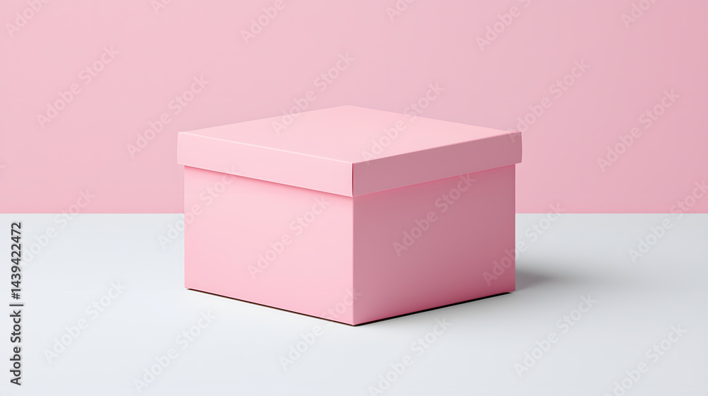 Packaging Pink Box 3d Mockup isolated on white background