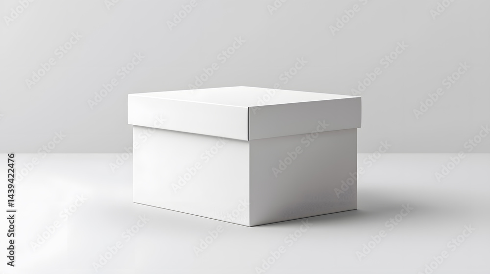 Packaging White Box 3d Mockup isolated on white background