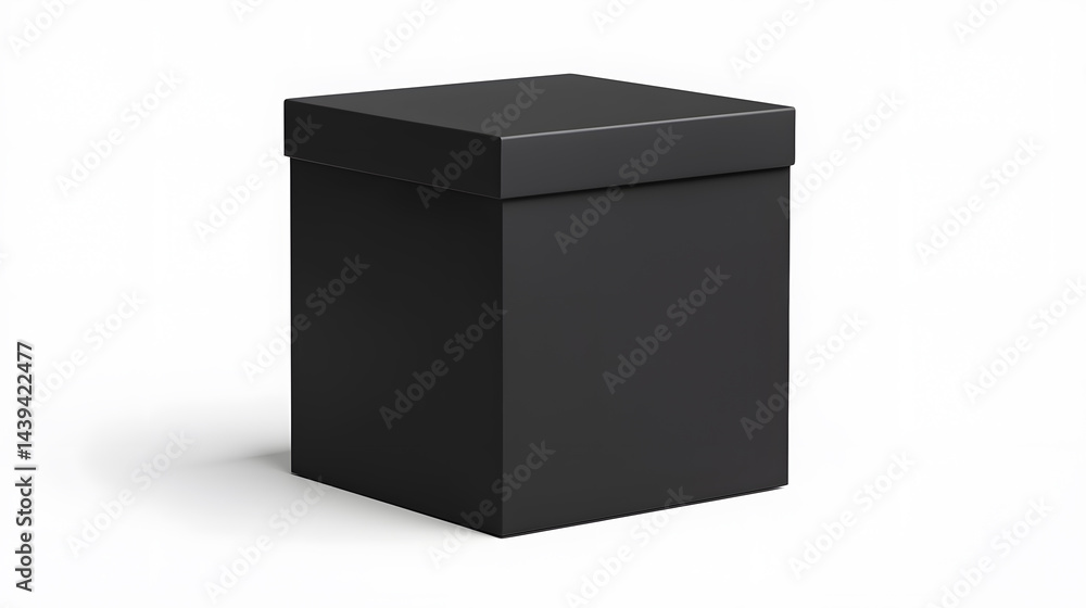 Packaging Black Box 3d Mockup isolated on white background