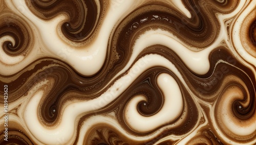 Wallpaper Mural Graphic Abstract swirls of coffee and cream Torontodigital.ca