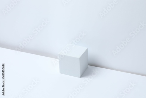 White podium on a light background