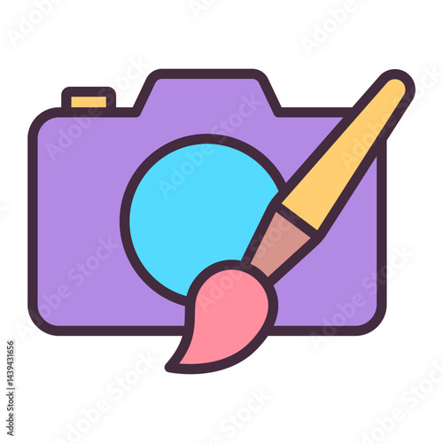 Camera with paintbrush icon