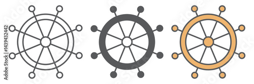 Seashell with pearl icon collection, shell and ocean animals, open seashell vector icon set, vector graphics, editable stroke outline sign, eps 10