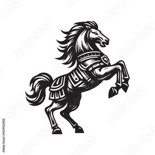Knight Horse Logo – Armored War Steed Icon for Branding