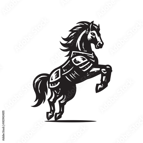 Knight Horse Logo – Armored War Steed Icon for Branding