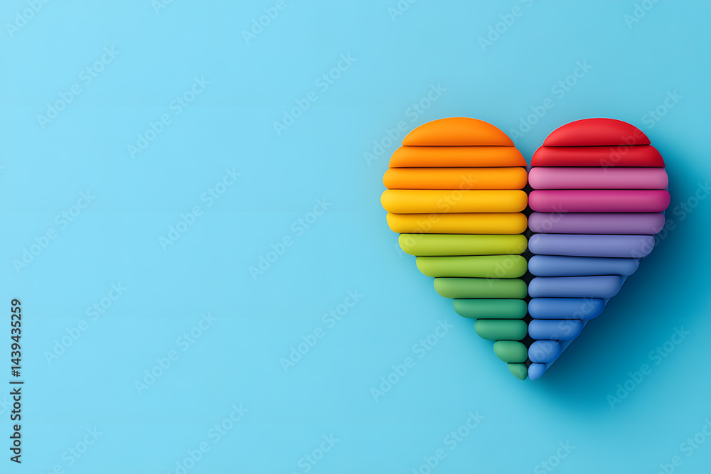 LGBT Pride Month in June 2025. Rainbow heart - Symbol of Pride Month