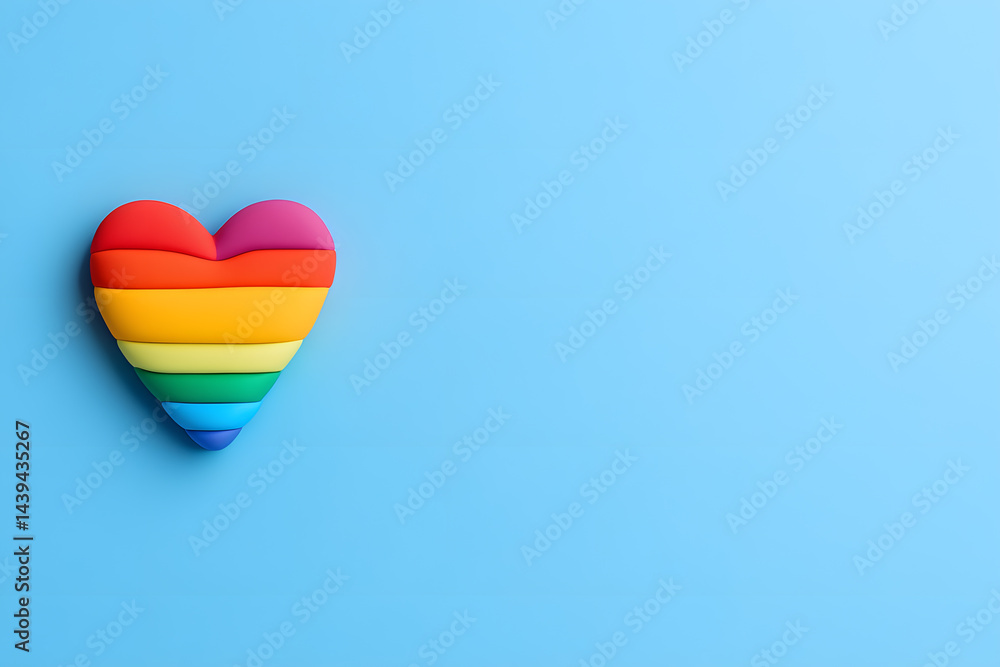 LGBT Pride Month in June 2025. Rainbow heart - Symbol of Pride Month