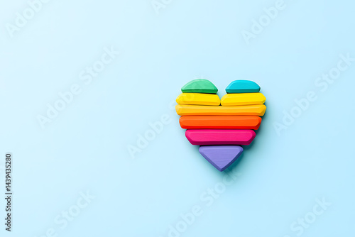 Obraz na płótnie LGBT Pride Month in June 2025. Rainbow heart - Symbol of Pride Month w salonie