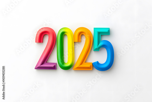 LGBT Pride Month in June 2025.  Text 2025 with a rainbow colors