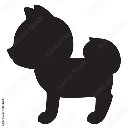 横向きの柴犬のシルエット