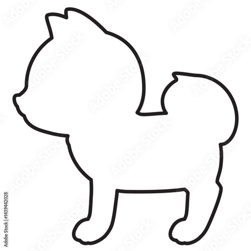 横向きの柴犬の線画