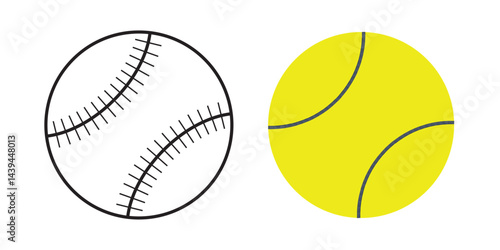 Vector illustration of baseballs from two different angles.