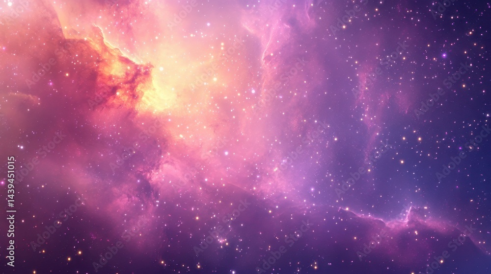 Naklejka premium A soft pastel flower template with minimal cartoon animals around the border, sparkling stars in the background, dreamy atmosphere
