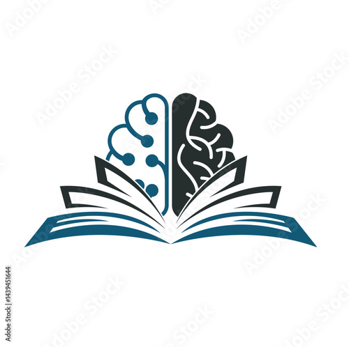 book in the brain, learning logo, reading hobby