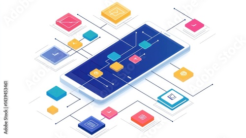 Wallpaper Mural Modern Mobile Technology: Smart Phone Network and Data Connectivity Torontodigital.ca