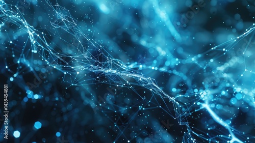 Wonderful picture of colorful light sparkling particles scattered become structure of space, create abstract dynamic effect perfect for designs that aim to evoke sense of energetic and fantasy. AIG53.