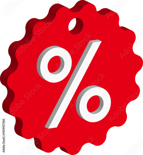 Price tag. 3D Isometric tag sign. Percentage isometric tag retail special offer 3d icon