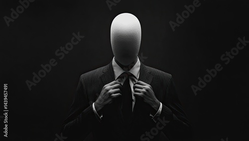 Obraz na płótnie Faceless man in suit