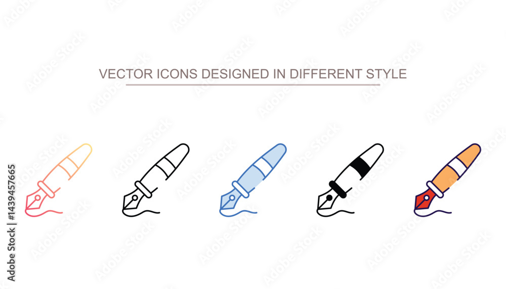 Fountain Pen icon design with white background stock illustration Fountain Pen icon design with white background stock illustration