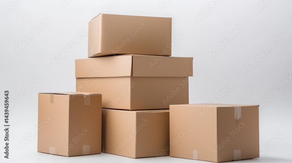 Isolated carton package boxes with logo space on white background Isolated carton package boxes with logo space on white background