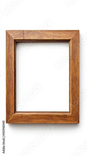 Rectangular wooden frame ready for artwork display in a neutral setting