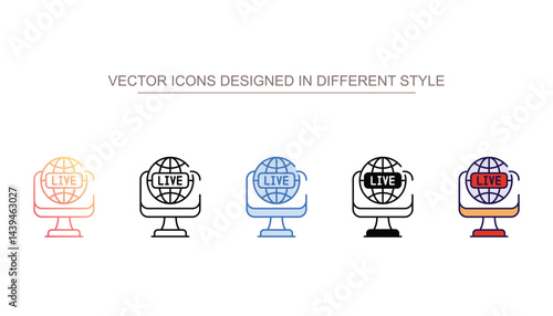 Live News icon design with white background stock illustration