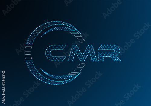 CMR low poly letter logo vector design. CMR lower poly logo design.