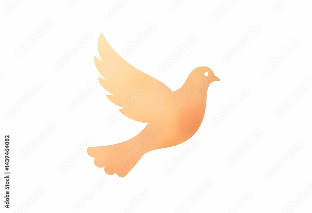 Simple Dove Outline Design on White Background Simple Dove Outline Design on White Background