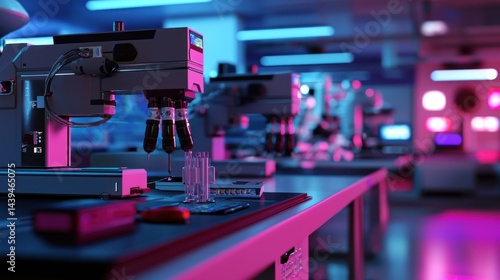 Wallpaper Mural Robotic lab equipment injecting, futuristic lab setting Torontodigital.ca