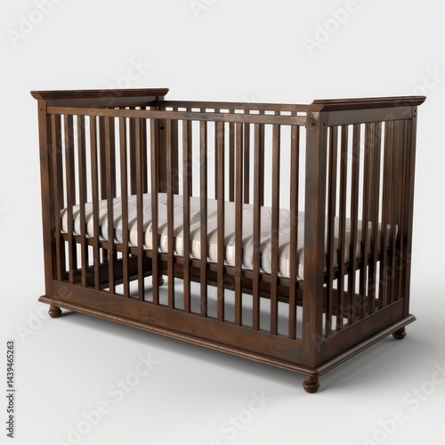 From Crib to Toddler Bed: Versatile Nursery Solutions Isolated On White Background.