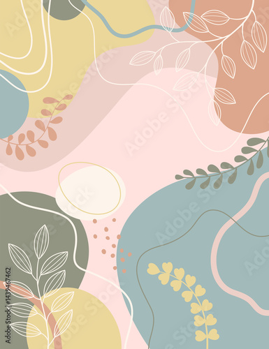 Hand drawn color lines art background design.