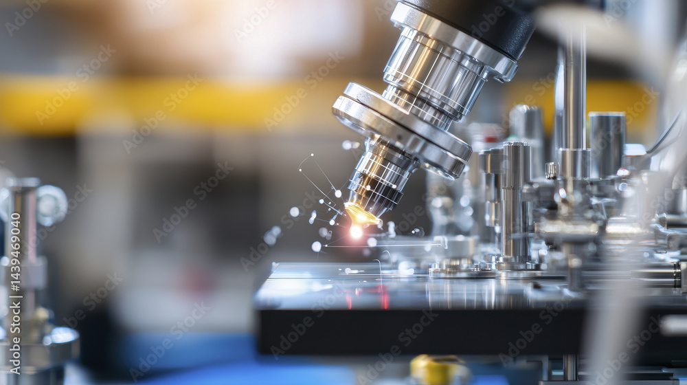 High tech scanning tunneling microscope in laboratory setting, showcasing advanced scientific research and innovation High tech scanning tunneling microscope in laboratory setting, showcasing advanced scientific research and innovation