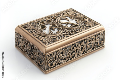 Decorative vintage jewelry box with intricate design and elegance