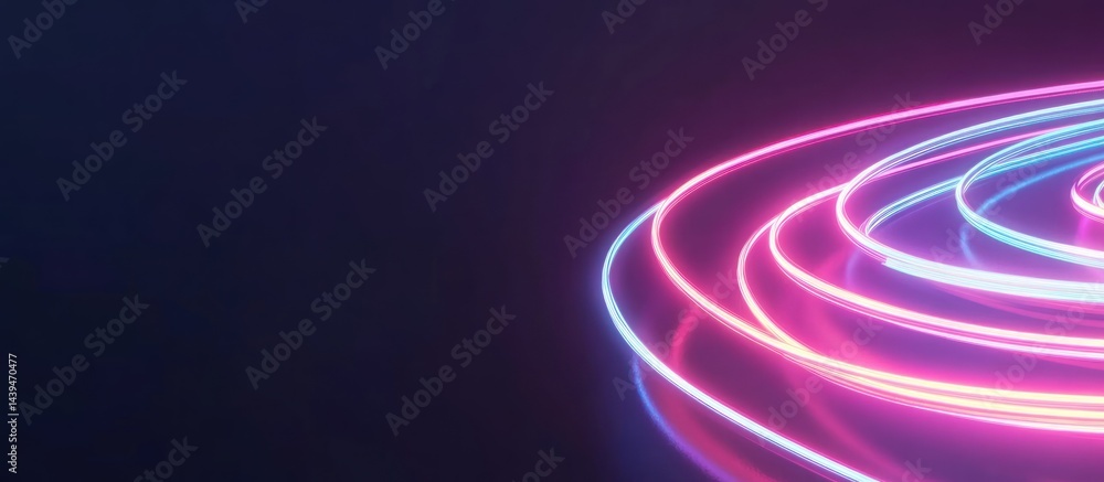 Naklejka premium Abstract Neon Circles