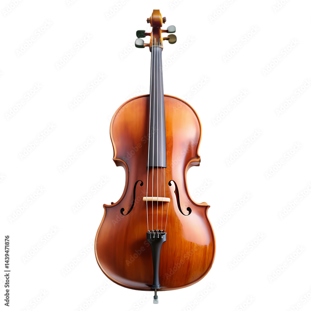 Fototapeta premium Cello Instrument Stock Photo: High-Resolution Image on Transparent background