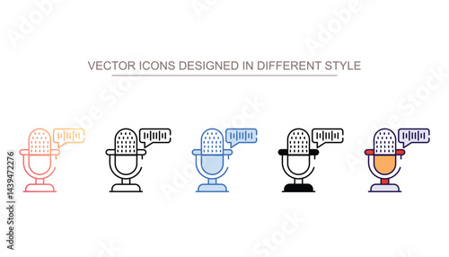 Audio Recorder icon design with white background stock illustration