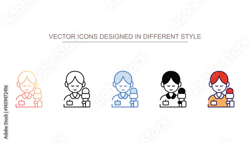 Reporter icon design with white background stock illustration