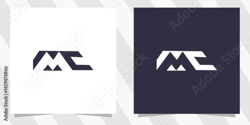 letter mc cm logo design vector