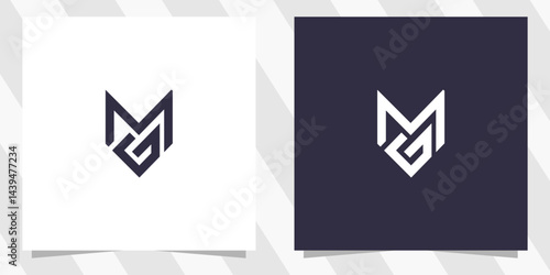letter mg gm logo design vector