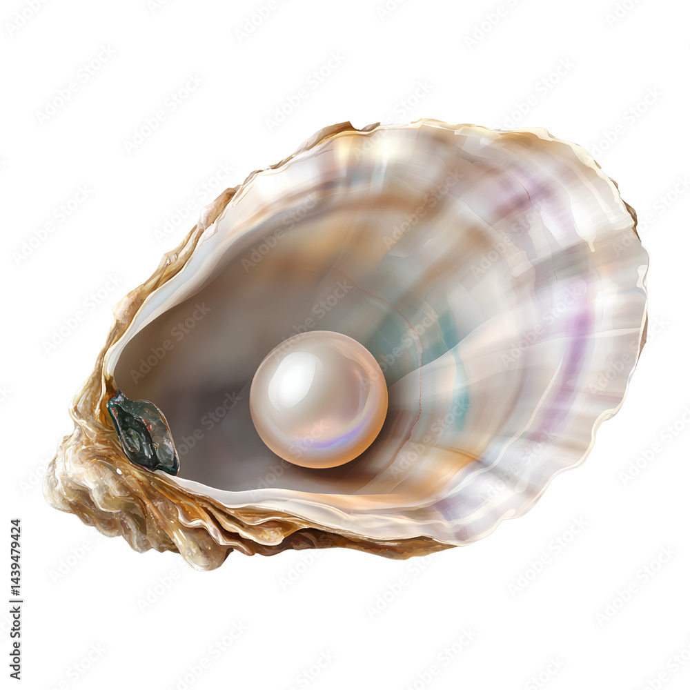 3D vector icon of an open oyster shell with a pearl, in pastel colors, on a transparent background png 3D vector icon of an open oyster shell with a pearl, in pastel colors, on a transparent background png