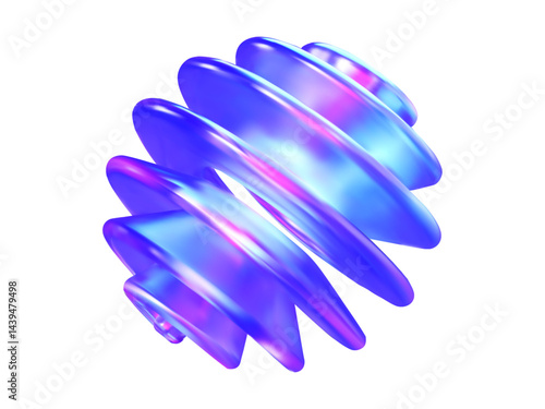 3D vector holographic glass spiral. 