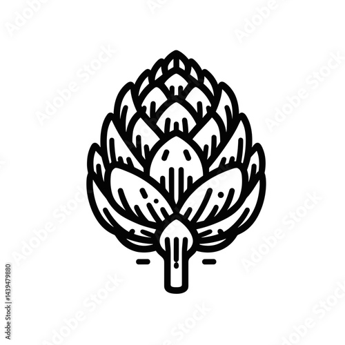 Artichoke illustration, gourmet mood, culinary design, on white background, copy space